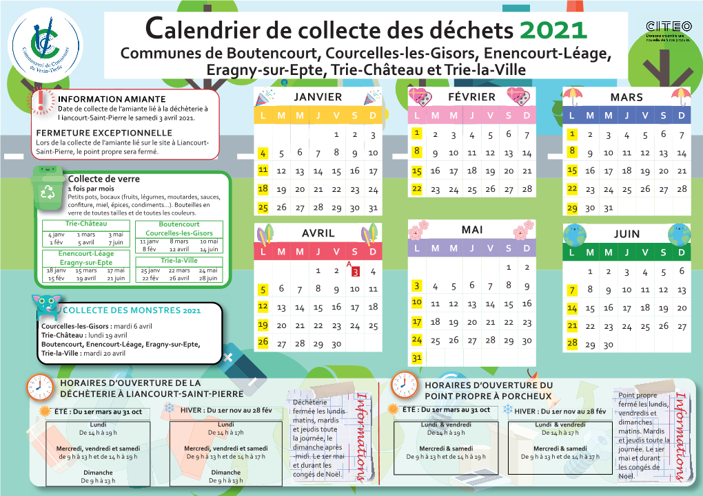 Calendrier De Recyclage Communes De Boutencourt-Courcelles-Les