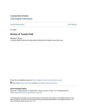 Review of Tuxedo Park