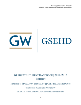 Graduate Student Handbook | 2014-2015 Edition