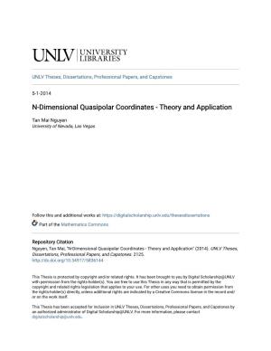 N-Dimensional Quasipolar Coordinates - Theory and Application