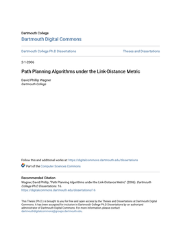 Path Planning Algorithms Under the Link-Distance Metric
