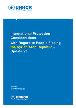 International Protection Considerations with Regard to People Fleeing the Syrian Arab Republic