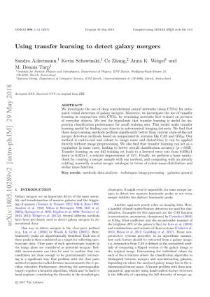 Using Transfer Learning to Detect Galaxy Mergers