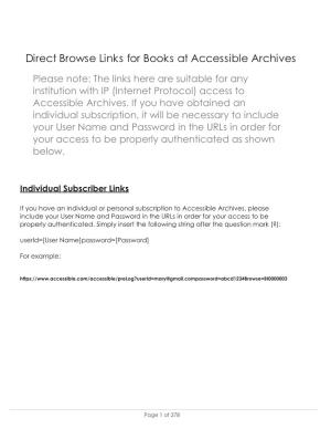Direct Browse Links for Books at Accessible Archives