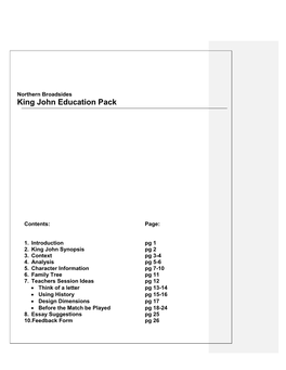 King John Education Pack
