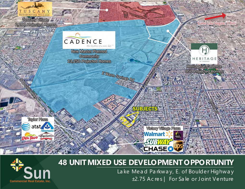 48 UNIT MIXED USE DEVELOPMENT OPPORTUNITY Lake Mead Parkway, E