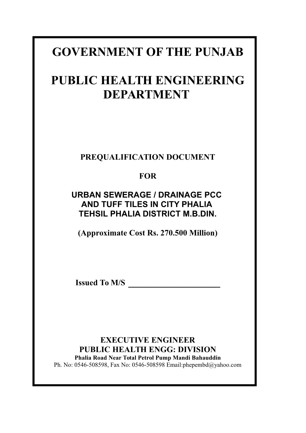 Government of the Punjab Public Health Engineering