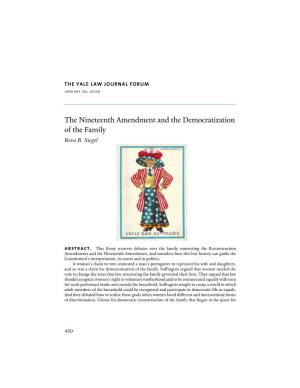 The Nineteenth Amendment and the Democratization of the Family Reva B