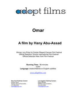 Omar a Film by Hany Abu-Assad