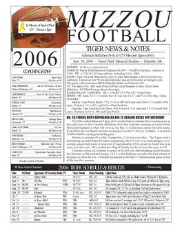 2003 FB Game Notes