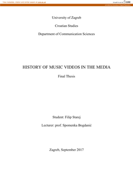 History of Music Videos in the Media