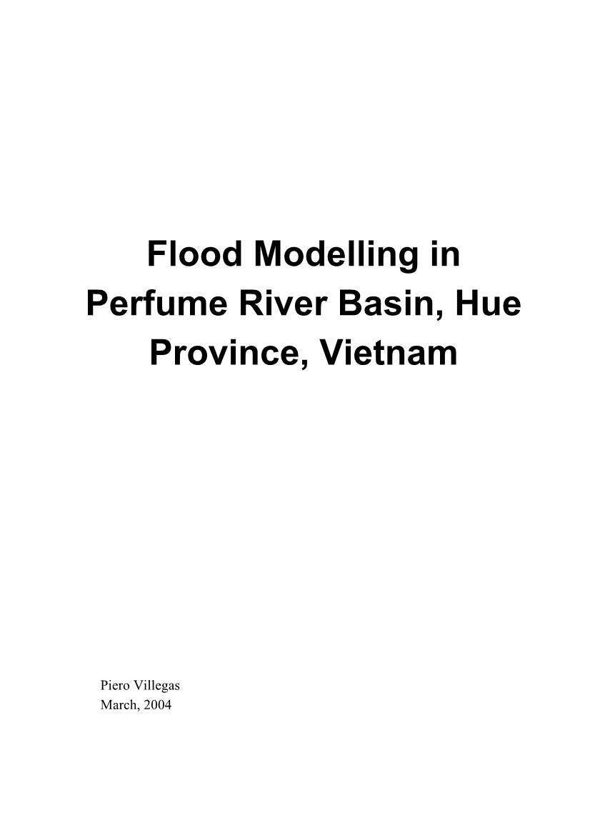Flood Modelling in Perfum E River Basin, Hue Province, Vietnam