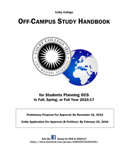 Off-Campus Study Handbook