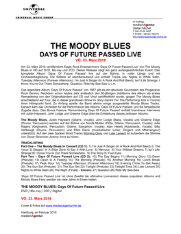 The Moody Blues Days of Future Passed Live Vö: 23