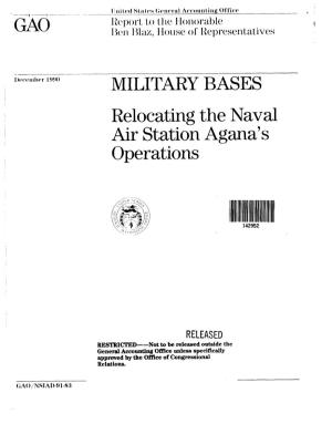 NSIAD-91-83 Military Bases: Relocating the Naval Air Station Agana's Operations