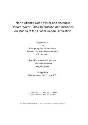 North Atlantic Deep Water and Antarctic Bottom Water: Their Interaction and Inﬂuence on Modes of the Global Ocean Circulation