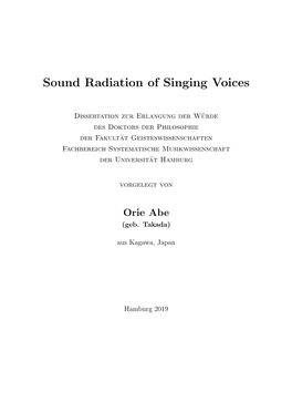 Sound Radiation of Singing Voices