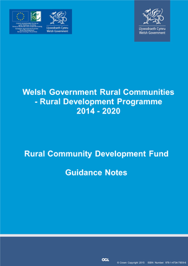 2020 Rural Community Development Fund Guidance Notes