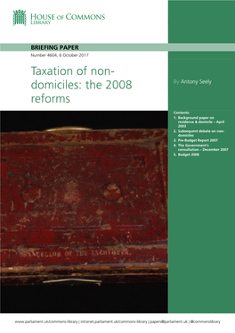 Taxation of Non-Domiciles: the 2008 Reforms