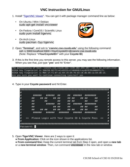 VNC Instruction for GNU/Linux