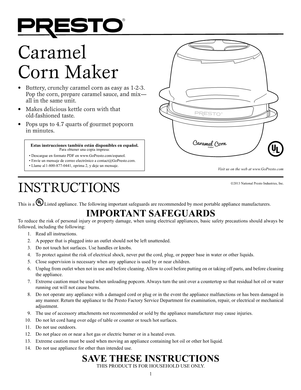 Caramel Corn Maker • Buttery, Crunchy Caramel Corn As Easy As 1-2-3