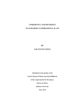 Coherence and Diversity in Schubert's Impromptus, D. 935 by Jae Kyung Song