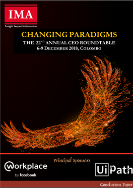 Changing Paradigms the 22Nd Annual Ceo Roundtable 6-9 December 2018, Colombo