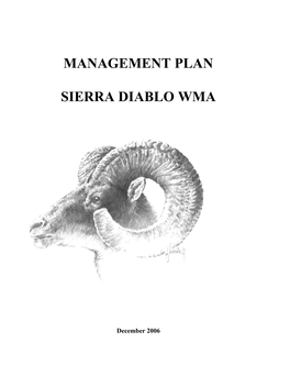 Management Plan Sierra Diablo