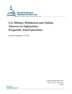US Military Withdrawal and Taliban Takeover in Afghanistan