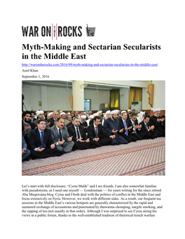 Myth-Making and Sectarian Secularists in the Middle East