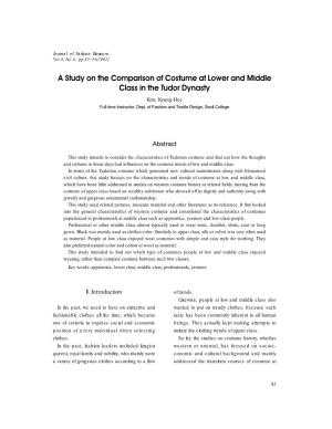 A Study on the Comparison of Costume at Lower and Middle Class in the Tudor Dynasty