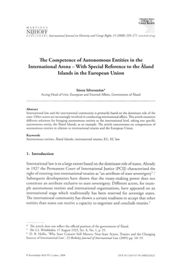 The Competence of Autonomous Entities in The