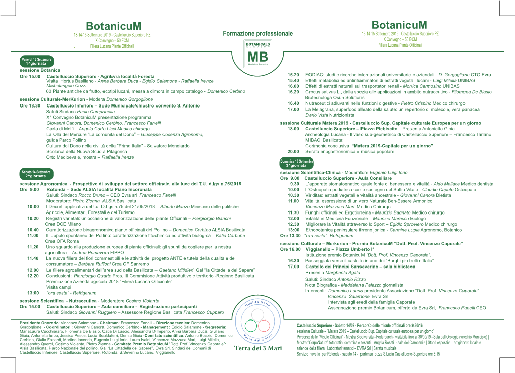 Invito Botanicum Potenza 2019 Retro