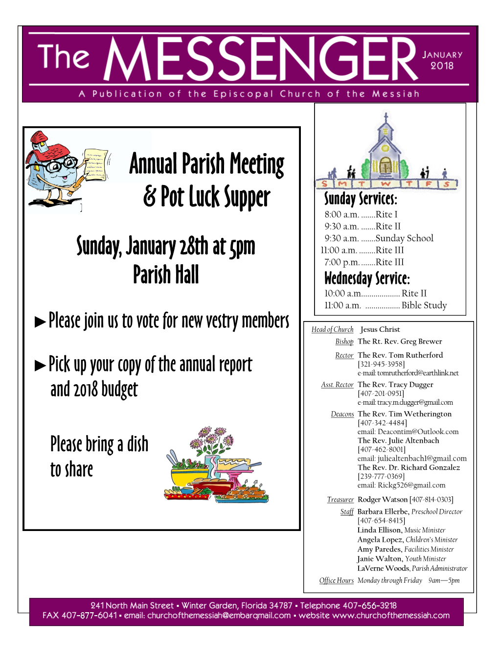 Annual Parish Meeting & Pot Luck Supper