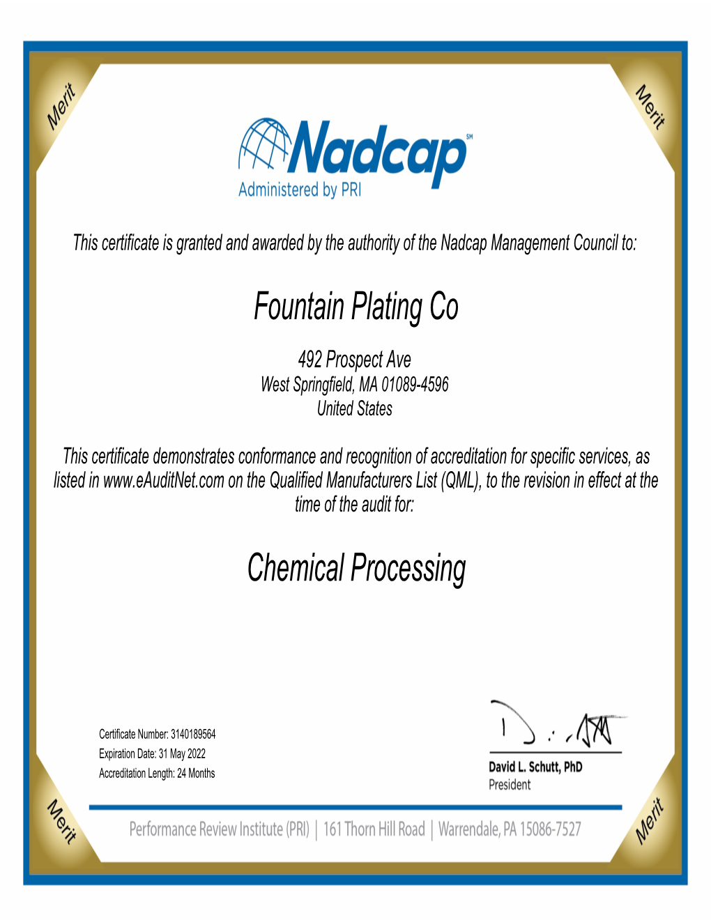 Fountain Plating Co Chemical Processing