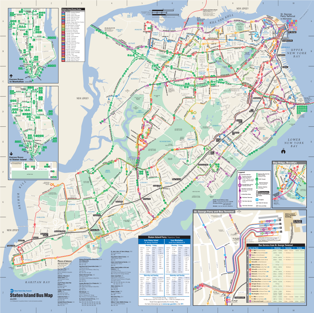 Staten Island Bus Map July 2010