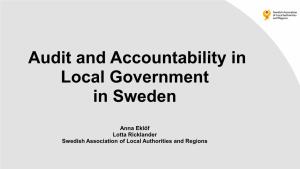 Audit and Accountability in Local Government in Sweden