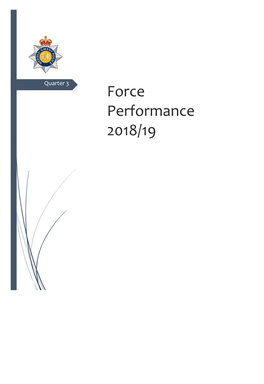 Organisational Performance Report Against the Police and Crime Plan