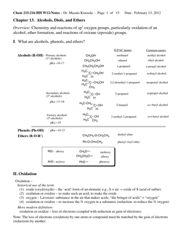 Chem 215-216 HH W12-Notes – Dr. Masato Koreeda - Page 1 of 13 Date: February 13, 2012