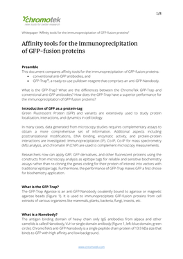 Preamble This Document Compares Affinity Tools for The