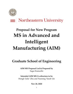 MS in Advanced and Intelligent Manufacturing (AIM)