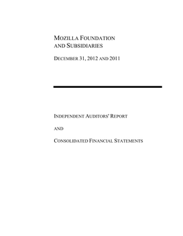 2012 Audited Financial Statement for the Mozilla Foundation