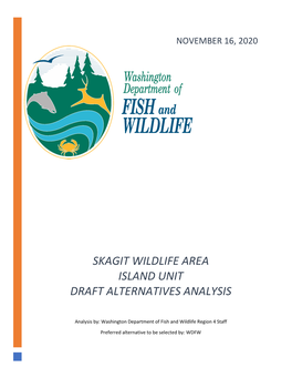 Skagit Wildlife Area Island Unit Draft Alternatives Analysis