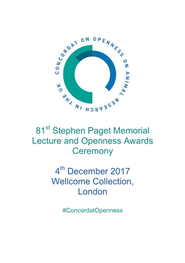 81 Stephen Paget Memorial Lecture and Openness Awards Ceremony 4