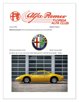 Alfa Romeo Selection of the Month: January 2020