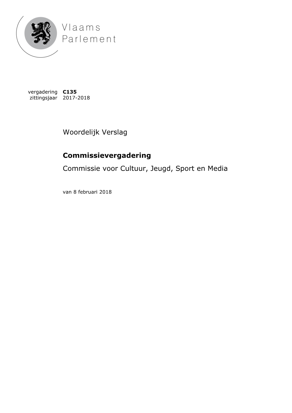 Woordelijk Verslag Commissievergadering Commissie