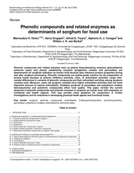Phenolic Compounds and Related Enzymes As Determinants of Sorghum for Food Use