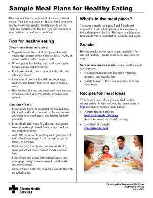 Sample Meal Plans for Healthy Eating