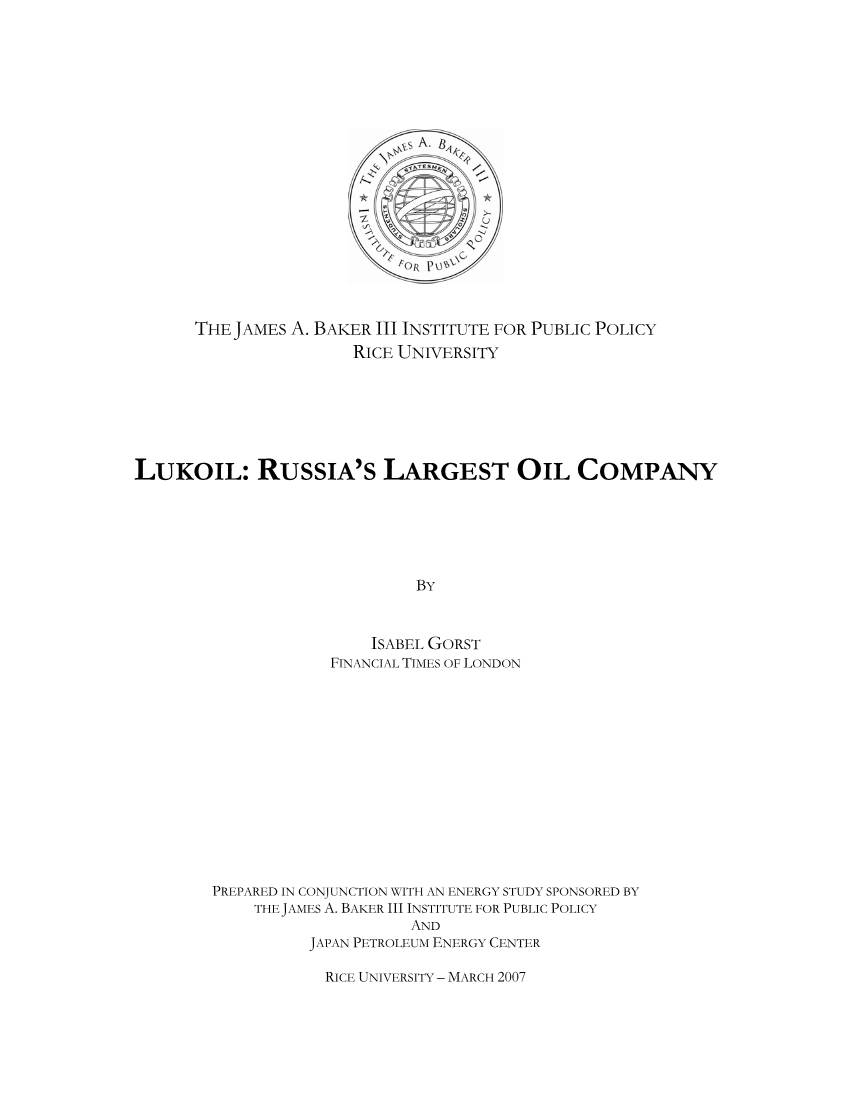 Lukoil: Russia's Largest Oil Company