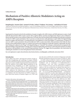 Mechanism of Positive Allosteric Modulators Acting on AMPA Receptors